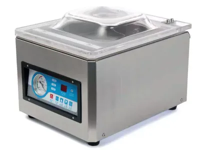 EV260-1M EMPACADORA ENVASADORA AL VACÍO DE CÁMARA DE MESA Y UNA BARRA DE SELLADO DE 260MM