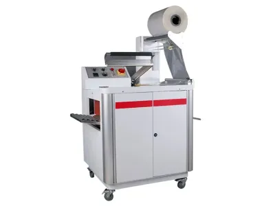 FM-400 EMPACADORA COMPACTA MANUAL EN ESCUADRA (L) CON MINI-TÚNEL DE TERMOENCOGIDO INTEGRADO (2-En-1)