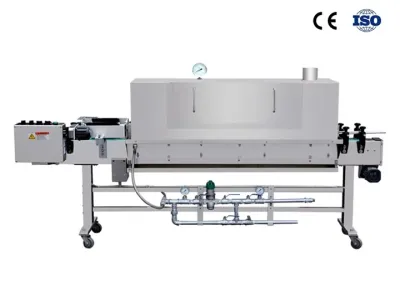 ZBS-83A TÚNEL Y CALDERA DE VAPOR INDUSTRIAL PARA ETIQUETADO DE ALTA CAPACIDAD CON FUNDAS/BANDAS Y ETIQUETAS TERMOENCOGIBLE