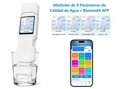 PCA-91B PROBADOR INTELIGENTE DE AGUA CON MONITEREO POR BLUETOOTH/APP DE 9 PARAMETROS TURBIDEZ, TDS, EC, TEMP, SAL, GH, TOC, COD y UV275 PCA-91B PROBADOR INTELIGENTE DE AGUA CON MONITEREO POR BLUETOOTH/APP DE 9 PARAMETROS TURBIDEZ, TDS, EC, TEMP, SAL, GH, TOC, COD y UV275