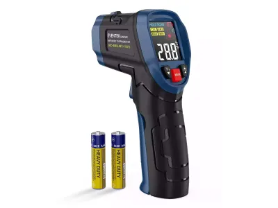 EVENTEK GM9053E TERMÓMETRO INFRARROJO INDUSTRIAL, PISTOLA DE TEMPERATURA LASER SIN TACTO [-50°C a 600°C] EMISIVIDAD Y CALIBRACIÓN