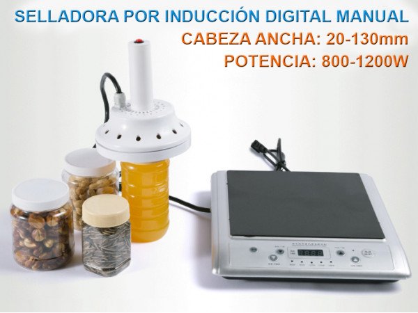 SIM-130D Selladora Por Inducción Magnética Digital Manual / Sellos: 20-130mm / 800-1200W