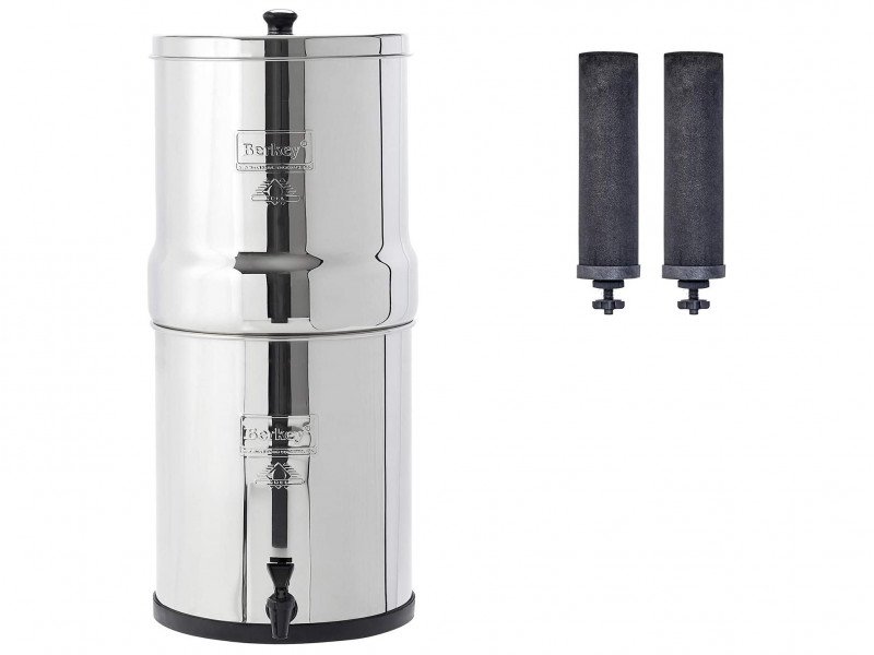 BERKEY-BIG PURIFICADOR DE AGUA POR GRAVEDAD DE ACERO INOXIDABLE CON DOS FILTROS BLACK (CAPACIDAD: 8.5L)